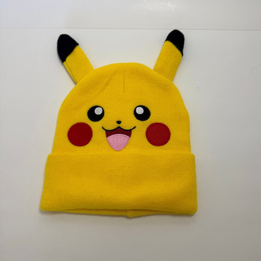 Pikachu Knit Beanie Hat ⚡ Yellow Pokemon Winter Cap